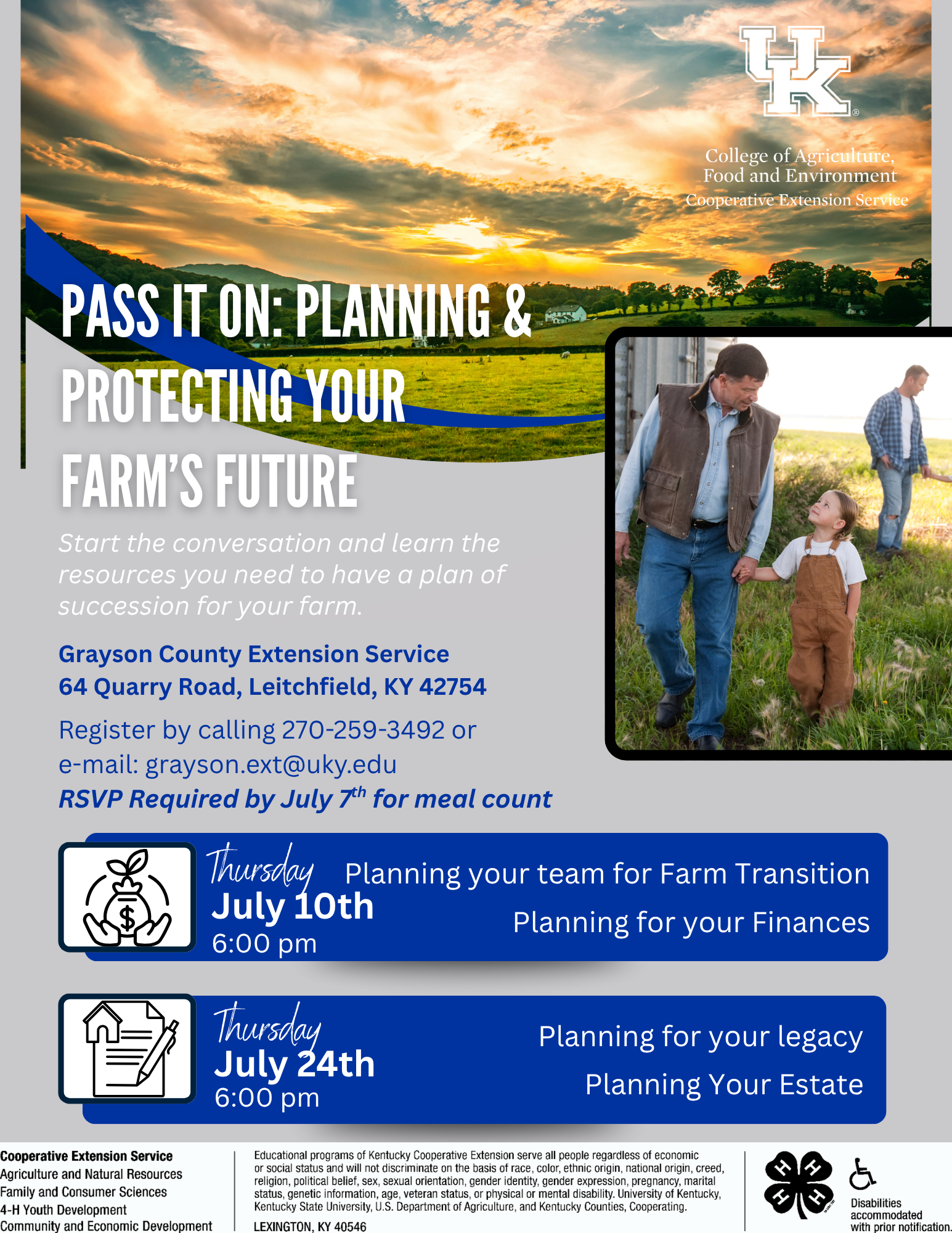farm transition program flier