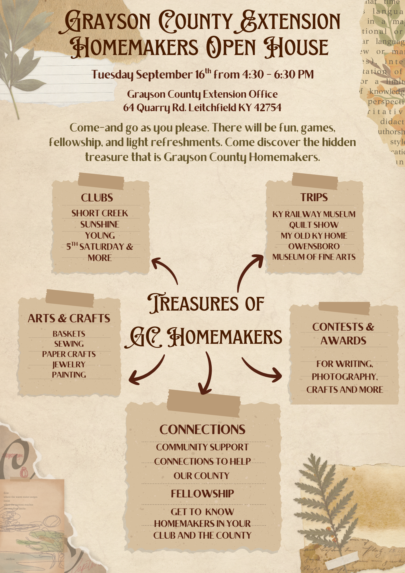 flyer with information about event