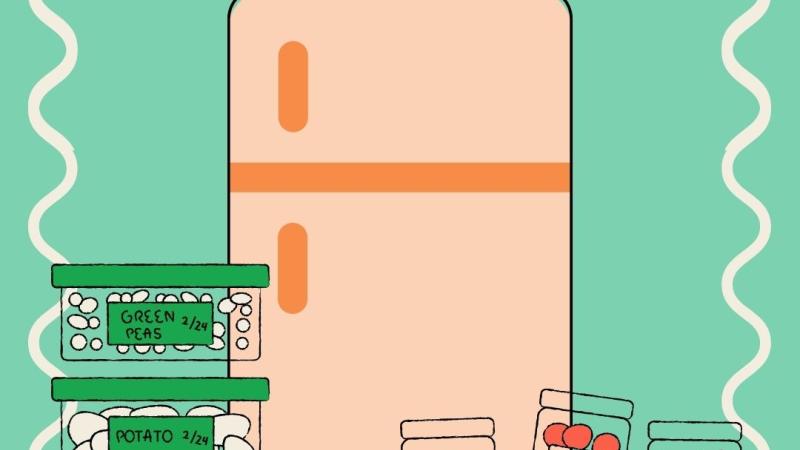 Fridge with food containers